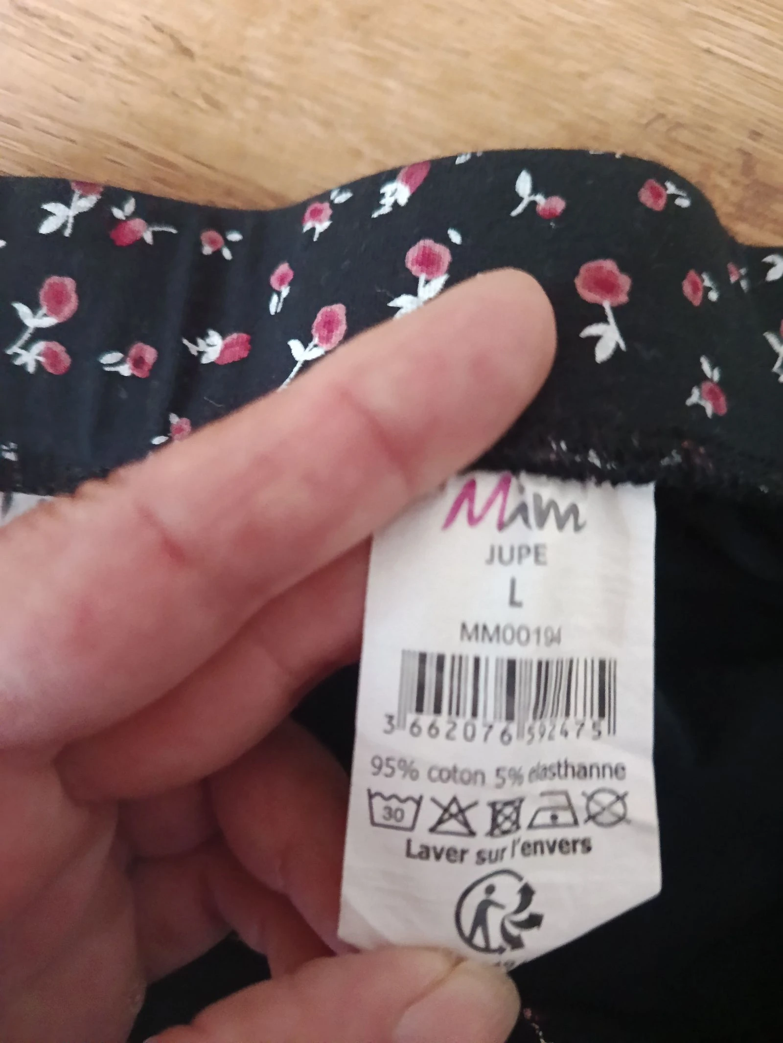 Zwarte gebloemde rok. Maat 36 – photo 5